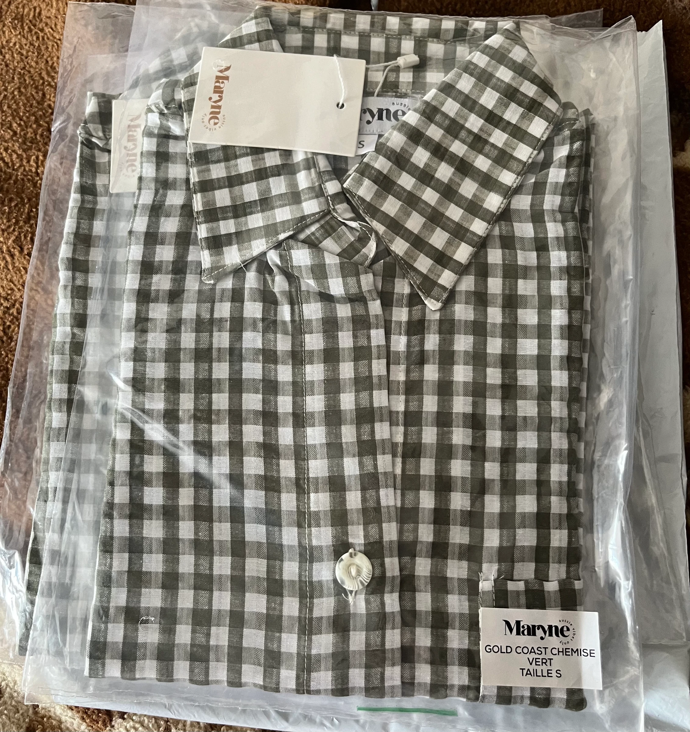 Camisa vichy verde tamanho S Nova com etiqueta – photo 4